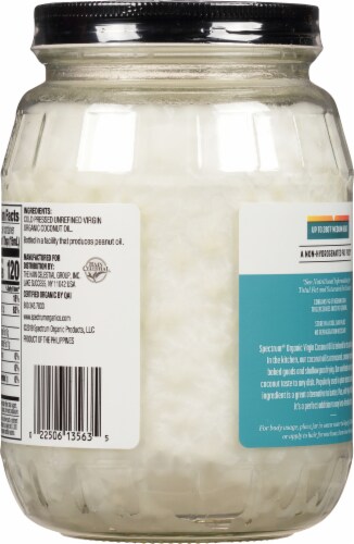 Spectrum™ Culinary Organic Unrefined Virgin Coconut Oil Perspective: back