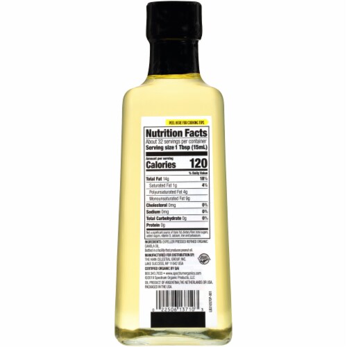 Spectrum Culinary™ Organic Refined High Heat Canola Oil Perspective: back