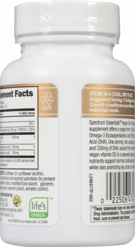 Spectrum Essentials® Vegan EPA + DHA Softgels Perspective: back