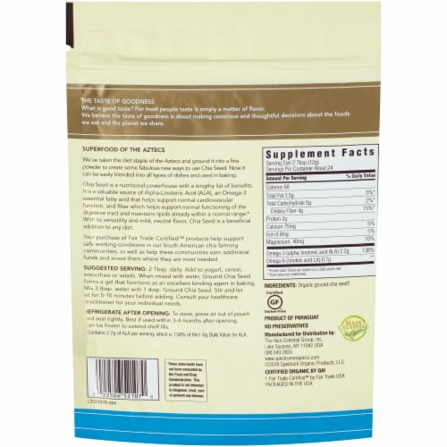 Spectrum Essentials® Organic Ground Chia Seed Perspective: back