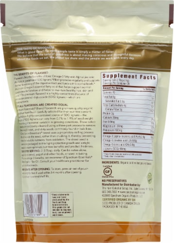 Spectrum Essentials Organic Ground Flaxseed with Omega-3 & Lignans Perspective: back