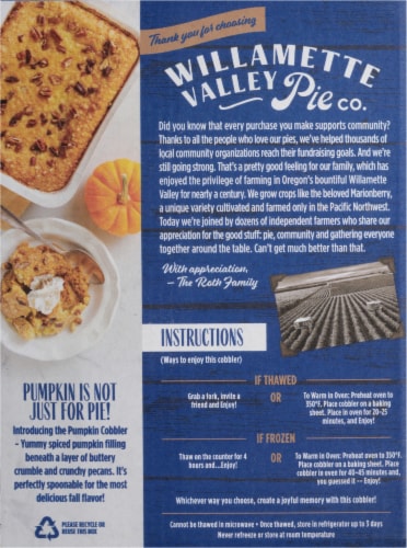 Willamette Valley Pie Co Pumpkin Cobbler with Buttery Pecan Crumble Topping Perspective: back