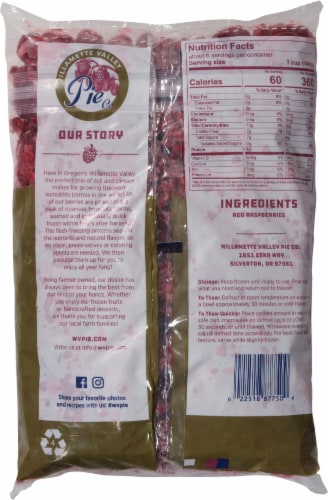 Willamette Valley Pie Co. Frozen Red Raspberries Perspective: back