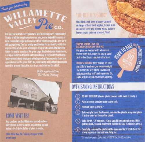 Willamette Valley Dutch Caramel Apple Pie Perspective: back