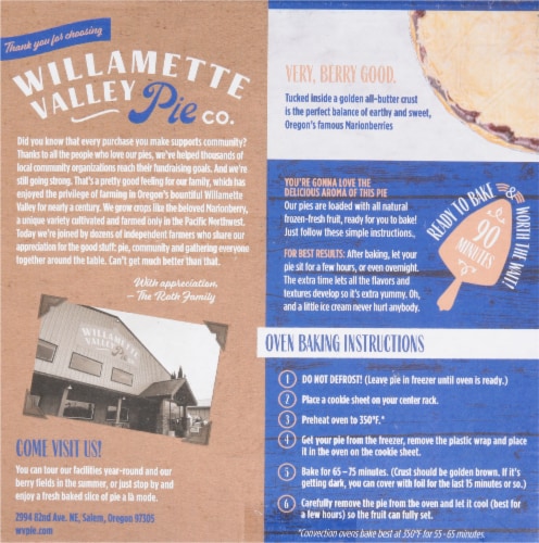 Willamette Valley Pie Co. Marionberry Pie Perspective: back