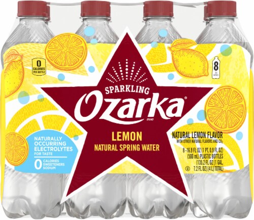Ozarka Lively Lemon Sparkling Spring Water Perspective: back