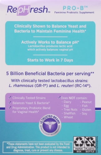 RepHresh™ Pro-B™ Probiotic Feminine Supplement Capsules Perspective: back