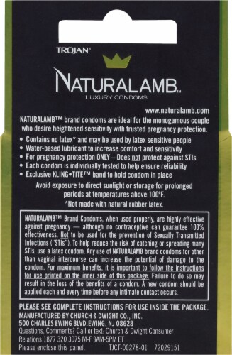 Trojan™ NaturaLamb™ Latex Free Luxury Lubricated Condoms Perspective: back