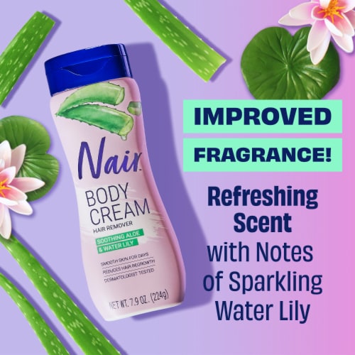 Nair Hair Remover Body Cream Soothing Aloe and Water Lily Scent Perspective: back
