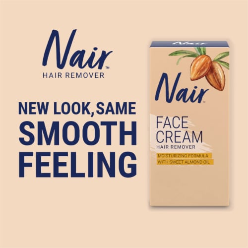 Nair Moisturizing Face Cream Hair Remover with Sweet Almond Oil Perspective: back