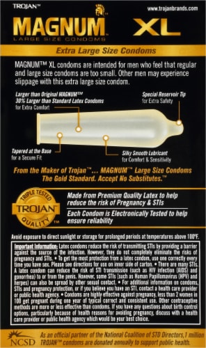 Trojan® Magnum™ XL Large Size Lubricated Latex Condoms Perspective: back
