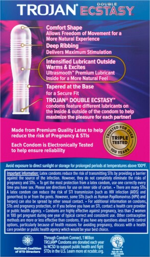 Trojan® Double Ecstasy Lubricated Latex Condoms Perspective: back