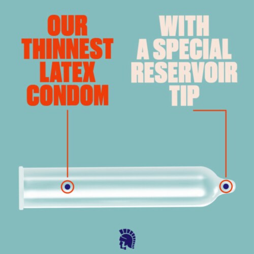 Trojan BareSkin Thinner Lubricated Latex Condoms Perspective: back