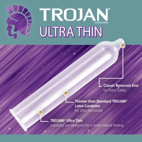 Trojan™ Armor Ultra Thin Spermicidal Lubricated Latex Condoms Perspective: back