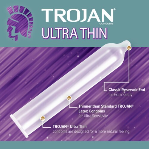 Trojan™ Armor Ultra Thin Spermicidal Lubricated Latex Condoms Perspective: back