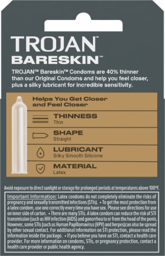 Trojan™ BareSkin™ Lubricated Latex Condoms Perspective: back