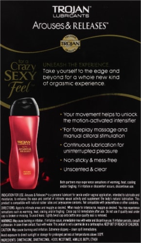 Trojan™ Premium Collection Arouses & Releases™ Personal Lubricant Perspective: back