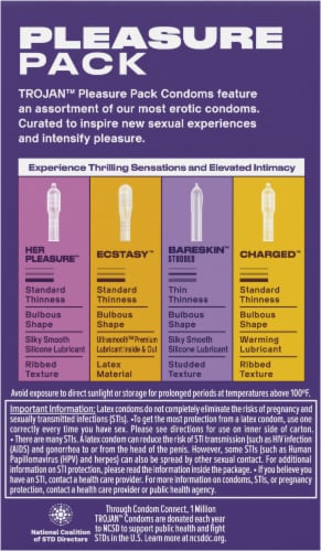 Trojan™ Condom Pleasure Pack Perspective: back