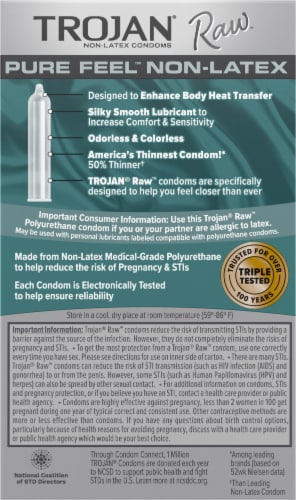 Trojan® Raw™ Pure Feel Non-Latex Lubricated Condoms Perspective: back