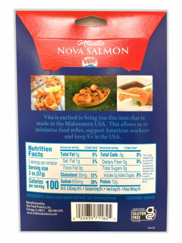 4 oz Vita Classic™ Atlantic Nova Salmon Deli Sliced Perspective: back