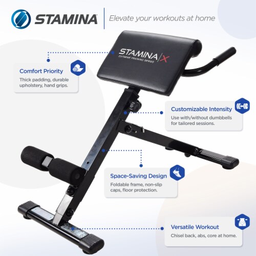 Stamina X Adjustable Ab Back Core Strength Exercise Fitness Hyperextension Bench 1 Piece Fred Meyer