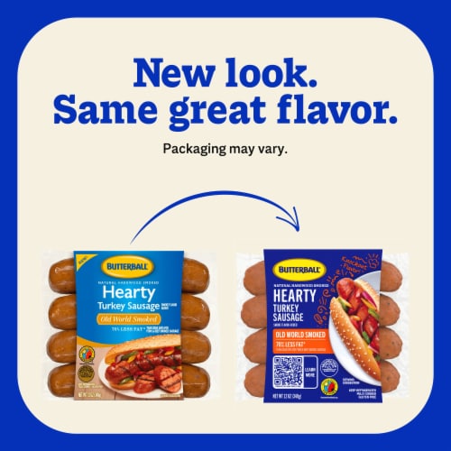 Butterball Hearty Link Turkey Sausage, Old World Smoked Perspective: back