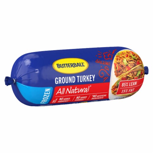 Butterball All Natural 85% Lean/15% Fat Frozen Ground Turkey Roll Perspective: back