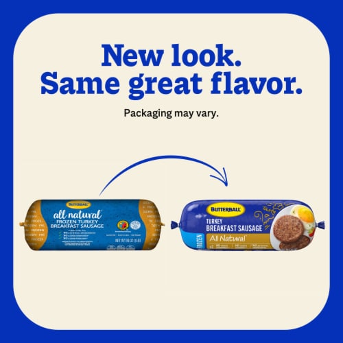 Butterball All Natural Frozen Turkey Breakfast Sausage Roll Perspective: back