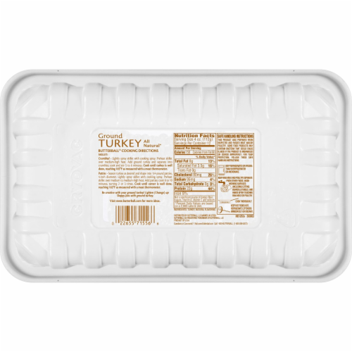 Butterball Fresh Ground Turkey 93% Lean Value Pack Perspective: back