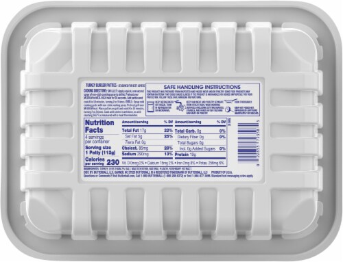 Butterball® All Natural Turkey Burger Patties Perspective: back