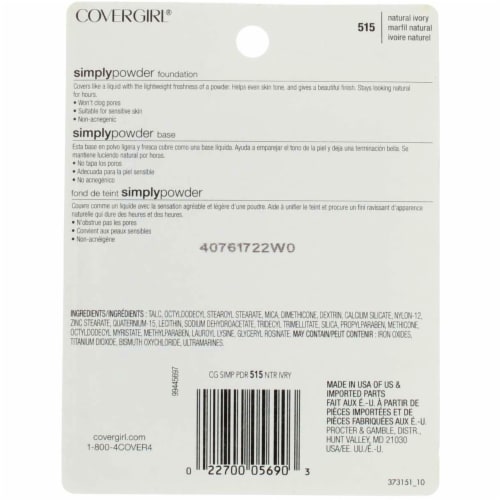 CoverGirl SimplyPowder® 515 Natural Ivory Foundation Perspective: back