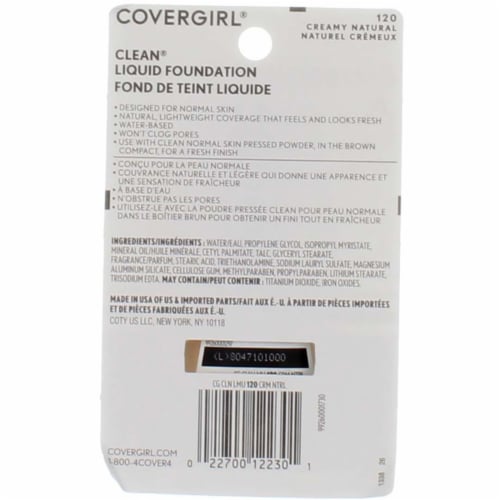CoverGirl Clean Liquid Foundation - Creamy Natural 120 Perspective: back