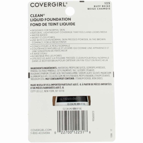 Covergirl Clean Liquid Foundation - # 125 Buff Beige 1 oz Perspective: back