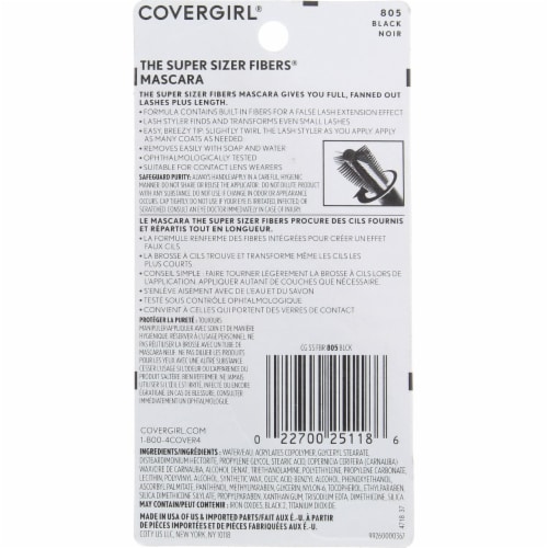CoverGirl The Super Sizer Fibers® 805 Black Mascara Perspective: back