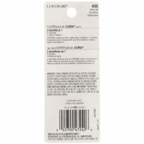 COVERGIRL Continuous Color Lipstick - Classic Red Perspective: back