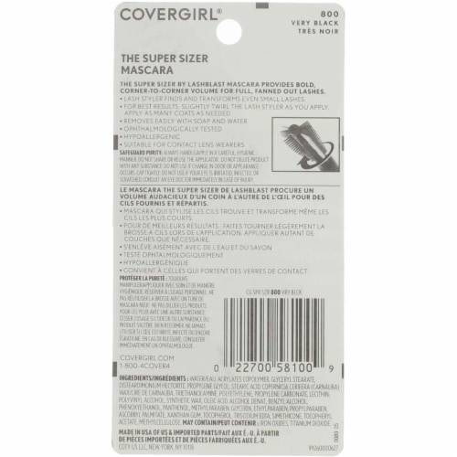 CoverGirl The Super Sizer 800 Very Black Mascara Perspective: back