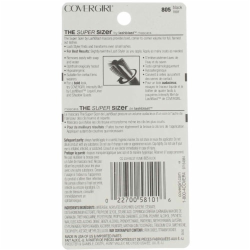 CoverGirl The Super Sizer 805 Black Mascara Perspective: back