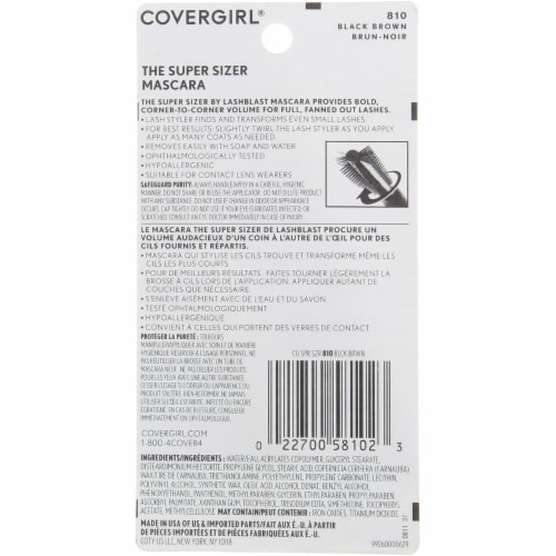 CoverGirl The Super Sizer Mascara, Black Brown 810, 0.4 fl oz Perspective: back