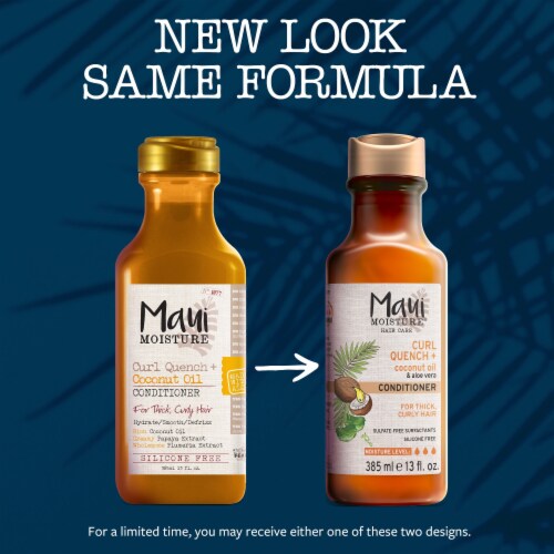 Maui Moisture Curl Quench + Coconut Oil Curl-Defining Anti-Frizz Conditioner Silicone Free Perspective: back