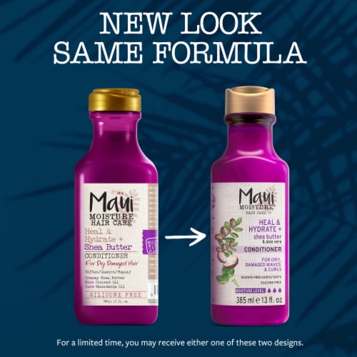 Maui Moisture Heal & Hydrate + Shea Butter Conditioner for Dry, Damaged Curls, Vegan & Silicone-Free Perspective: back