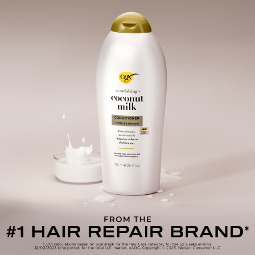 OGX Nourishing + Coconut Milk Conditioner Perspective: back