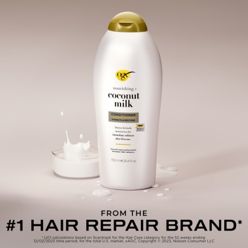 OGX Nourishing + Coconut Milk Conditioner Perspective: back