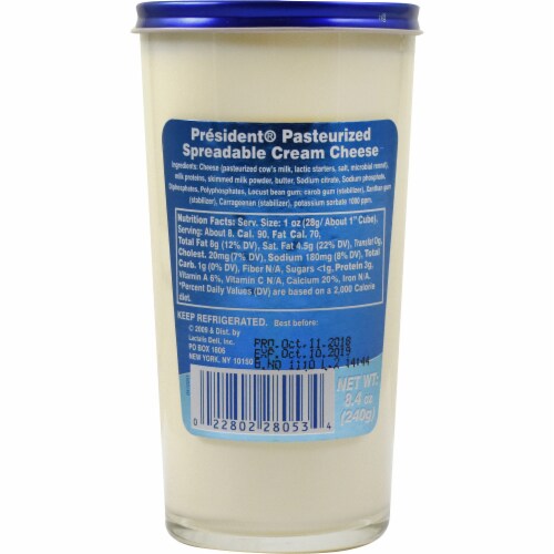 President Spreadable Cream Cheese Perspective: back