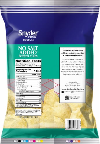 Snyder of Berlin® No Salt Added Gluten Free Potato Chips Perspective: back