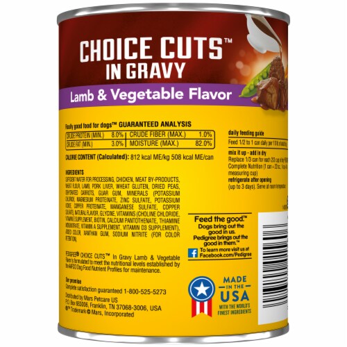 Pedigree Choice Cuts in Gravy Lamb & Vegetable Wet Dog Food Perspective: back