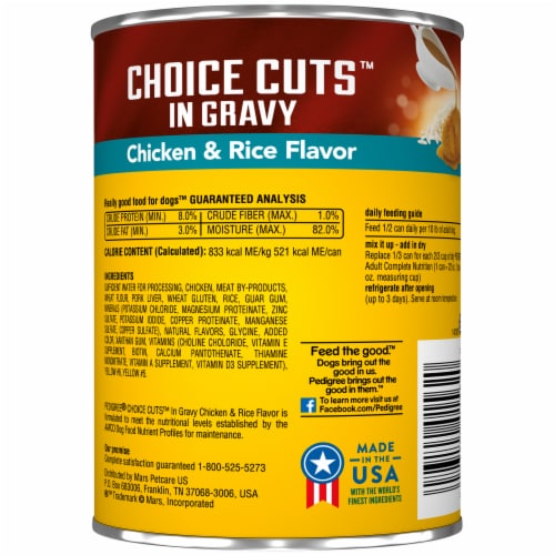 Pedigree Choice Cuts in Gravy Chicken & Rice Flavor Wet Dog Food Perspective: back