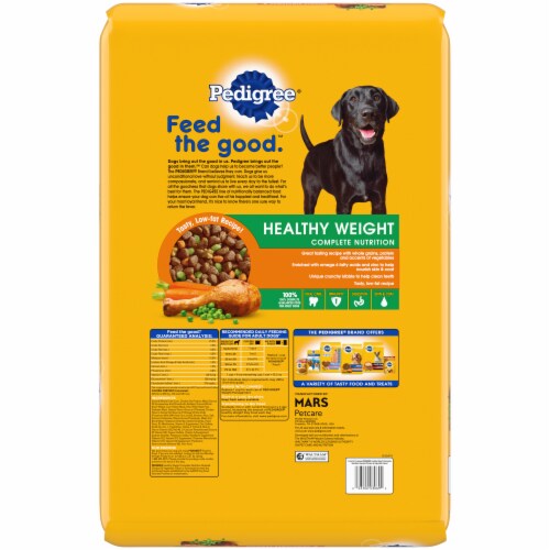 Pedigree® Healthy Weight Complete Nutrition Roasted Chicken Rice & Vegetable Flavor Dog Food Perspective: back