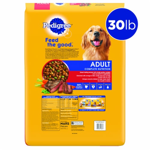 Pedigree Grilled Steak & Vegetable Adult Dry Dog Food Perspective: back