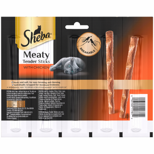 Sheba Meaty Tender Sticks with Chicken Cat Treats Perspective: back
