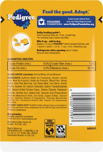 Pedigree Choice Cuts Grilled Chicken Flavor in Gravy Wet Dog Food Perspective: back